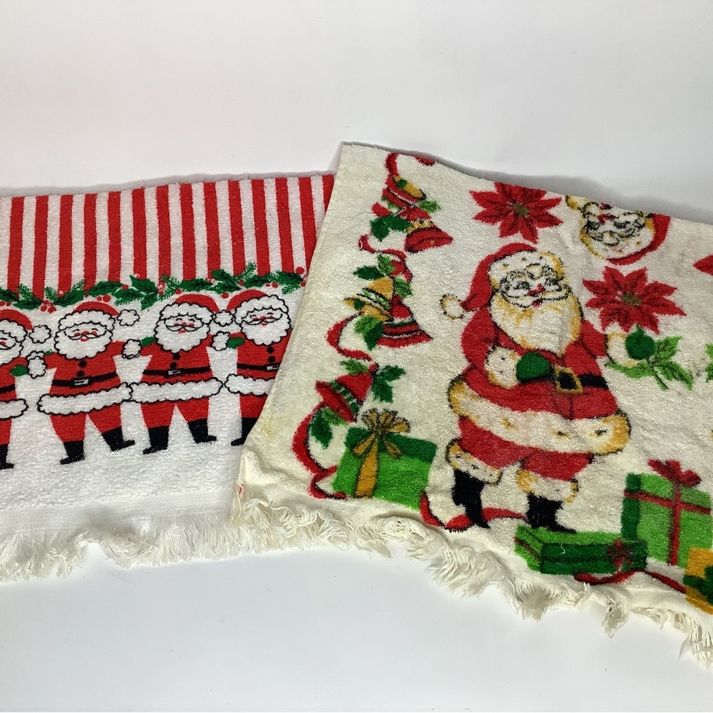Vintage Christmas Santa Claus (2) Hand Towels